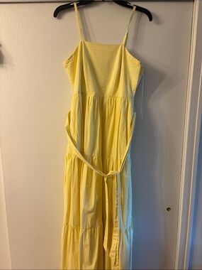 J. Crew Yellow Striped Maxi Sundress